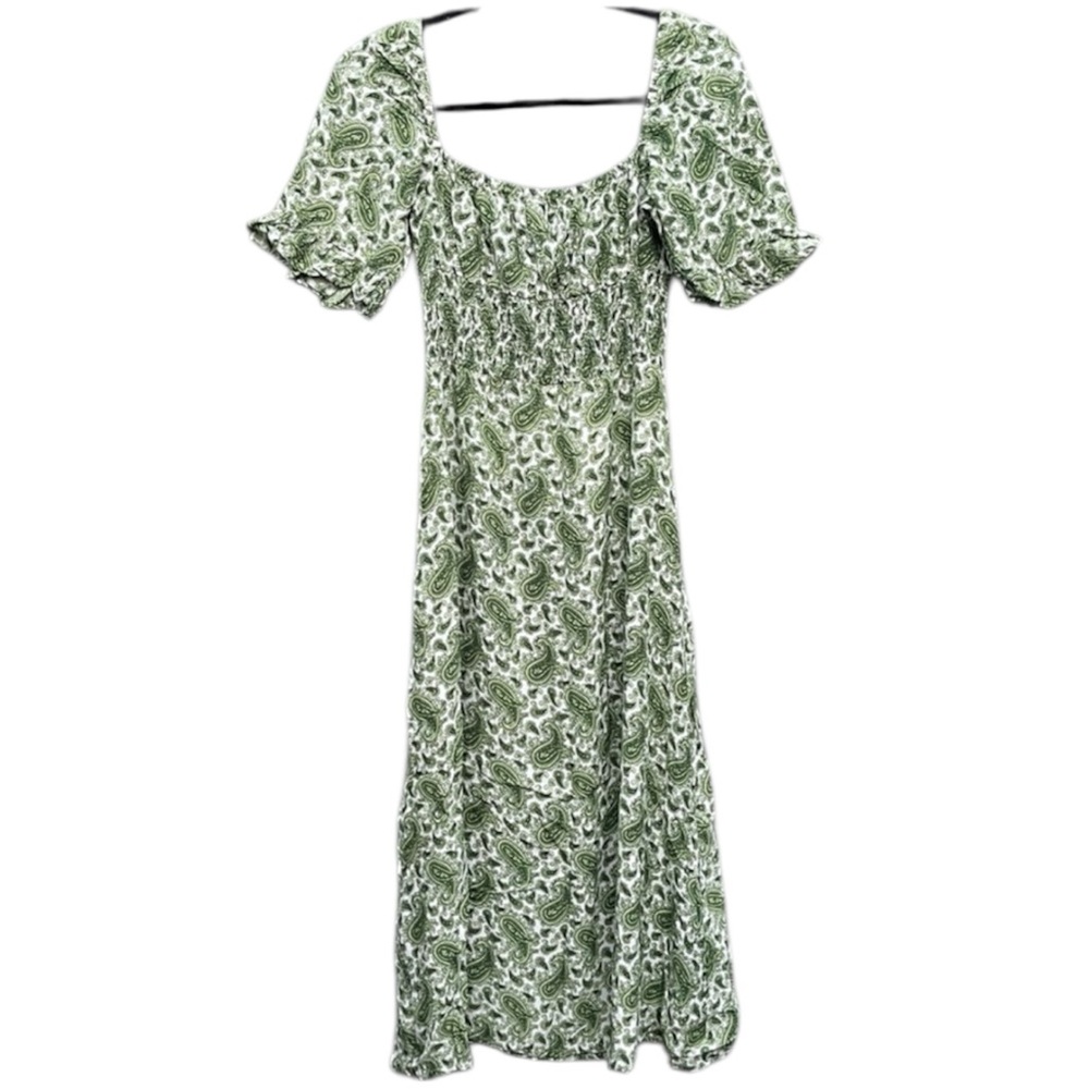 Faithfull the Brand Green Paisley Midi Dress Size: M - Picture 7 of 11